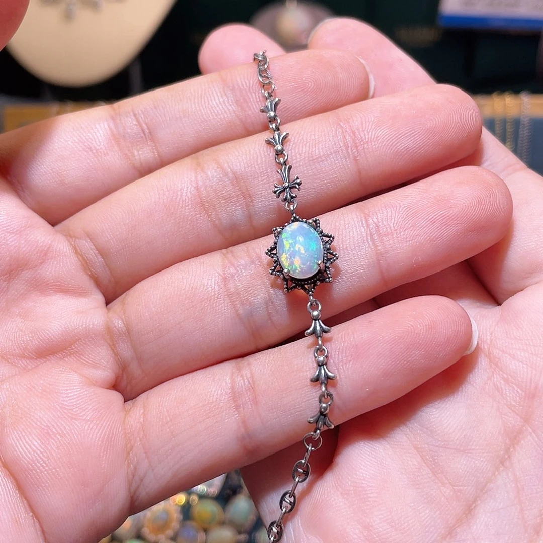 银S925镶嵌欧泊手链）瑶***～