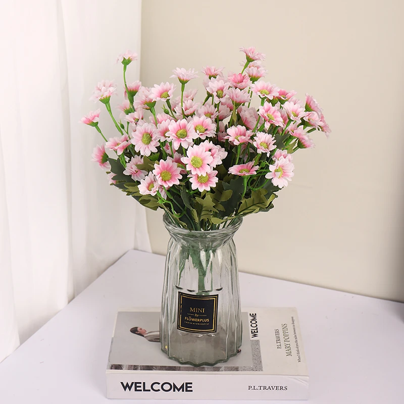 7叉21头洋甘菊仿真花小清新雏菊婚礼家居酒店装饰插花摄影摆件