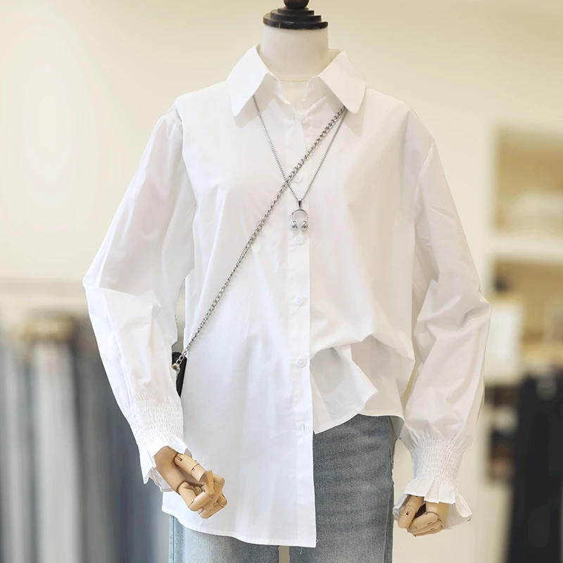 zaw大码胖妹妹春秋宽松衬衫女时尚内搭休闲上衣/25016