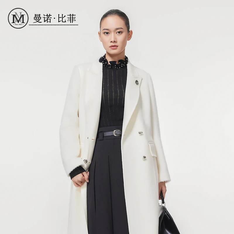 【诗语专属】曼诺比菲高级感长款毛呢外套MEEG145111