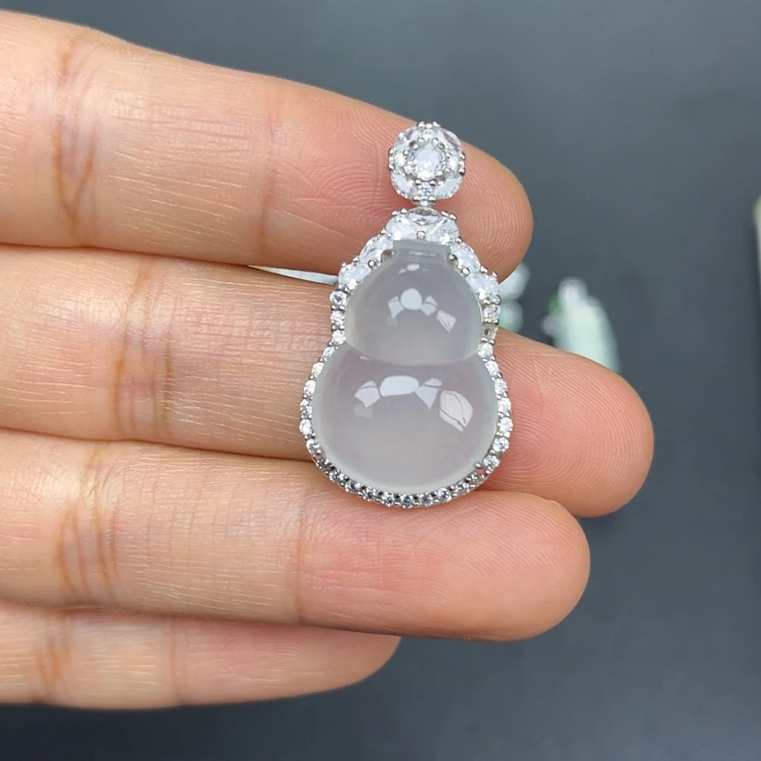 翡翠银S925镶嵌吊坠(不含链)