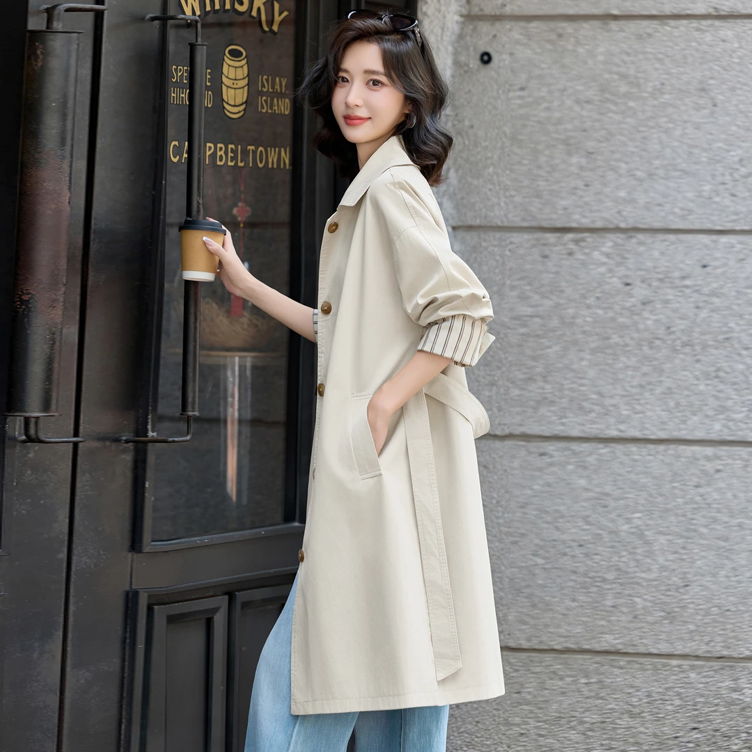 风衣外套女装2025新款春秋韩版宽松休闲高端大牌减龄中长款大衣潮