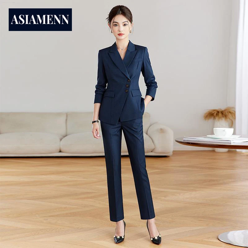 职业装通勤西装春秋季女士商务套装公务员面试正装工作服讲师销售