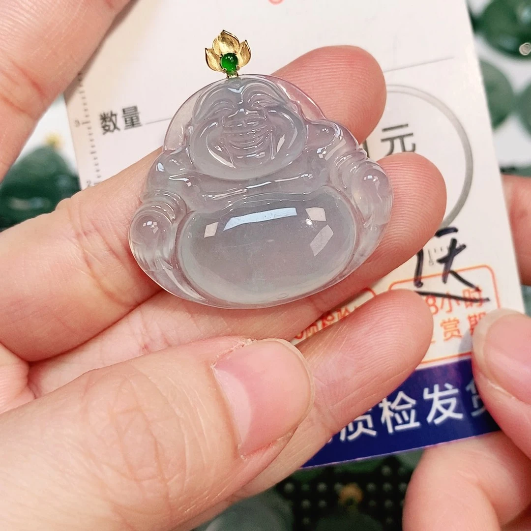 翡翠颈饰18K金镶嵌吊坠