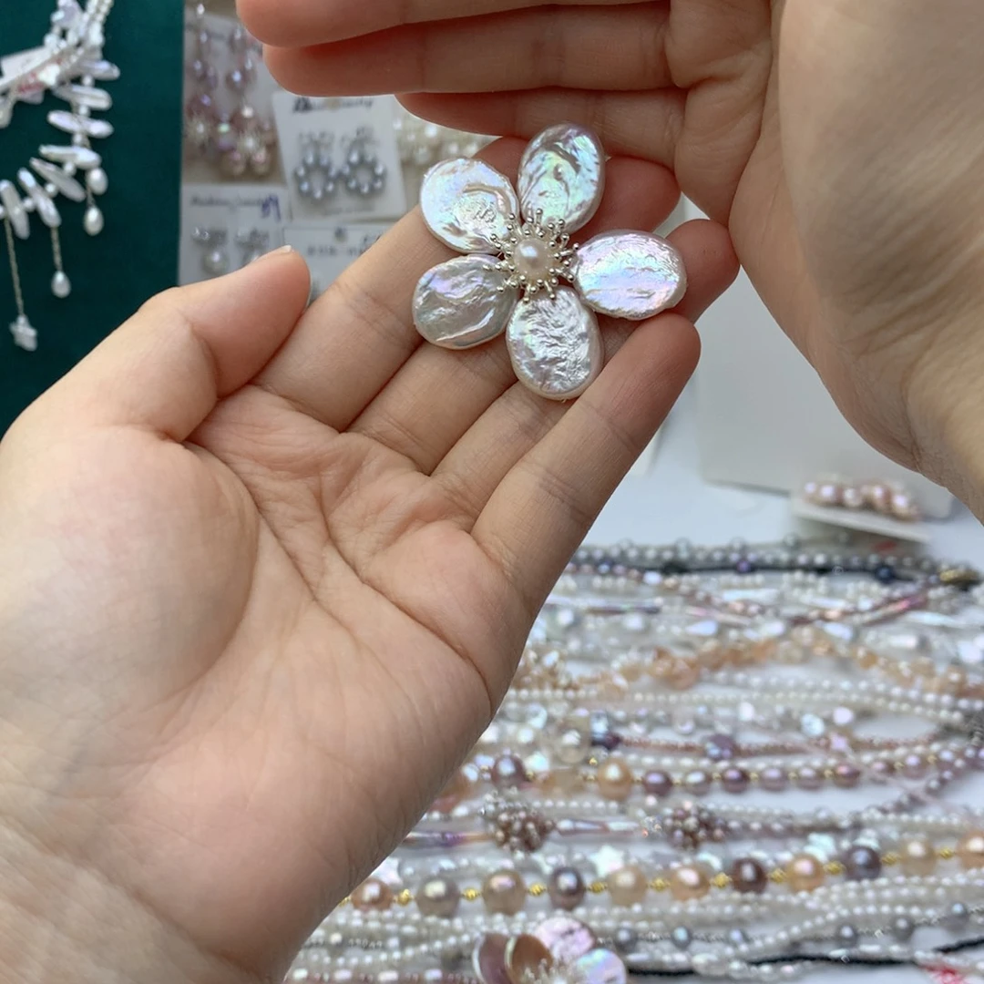 淡水珍珠银S925镶嵌颈饰