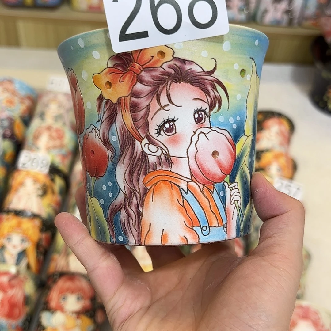 景德镇炫彩手绘口10.5高10