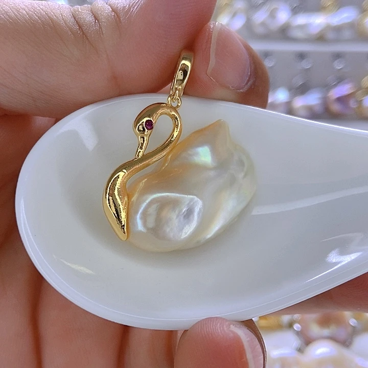 淡水珍珠颈饰银S925镶嵌58