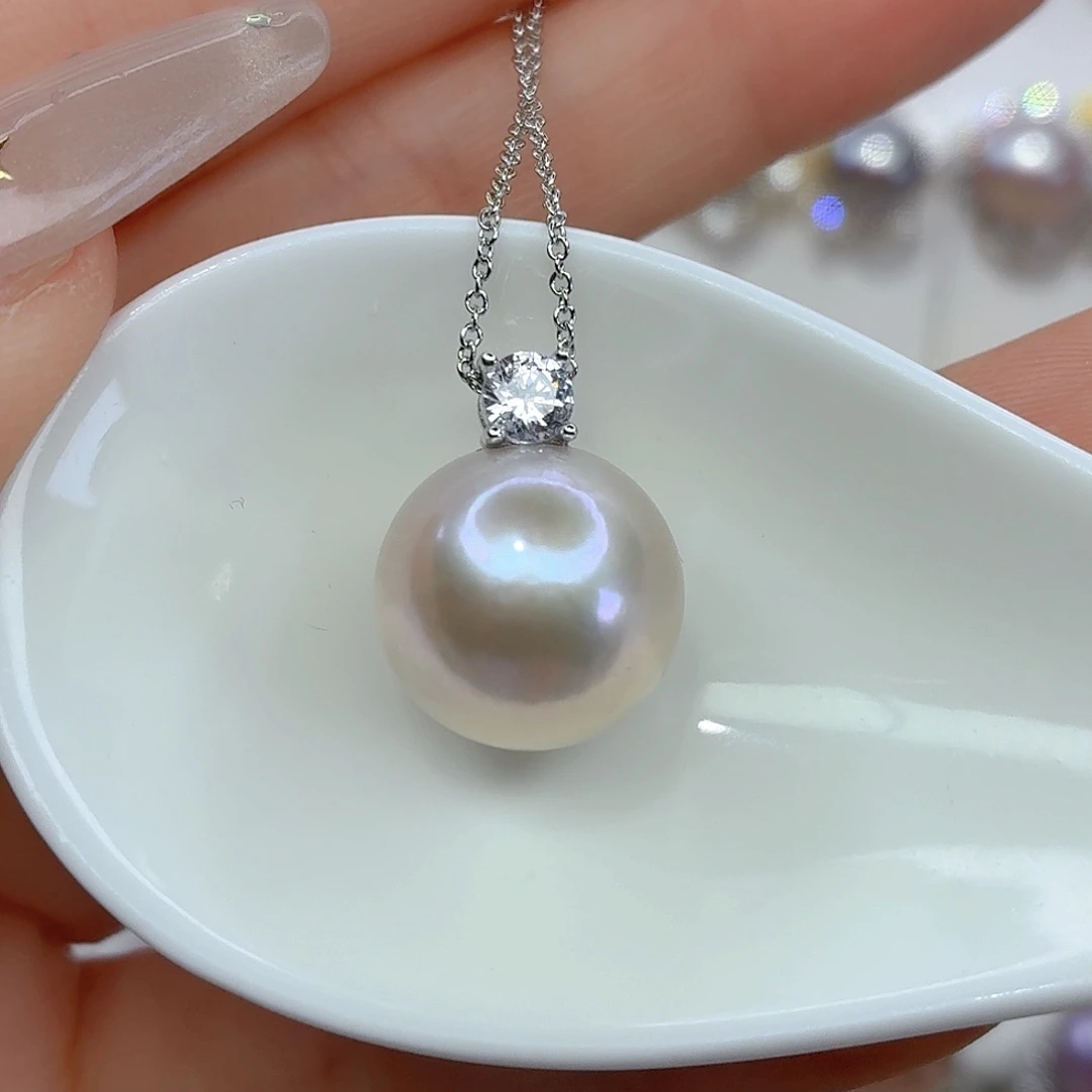 淡水珍珠银S925镶嵌颈饰
