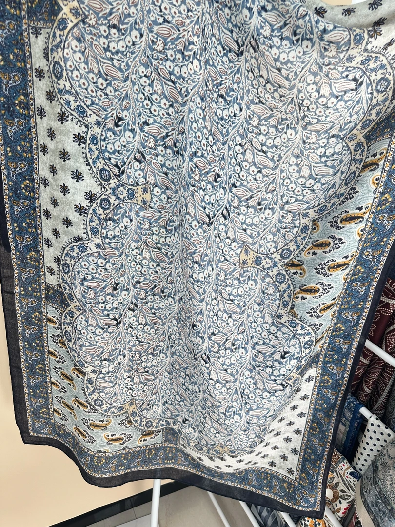 [孔雀花]180长巾棉麻围巾女气质披肩外搭柔软空调房旅行沙滩巾