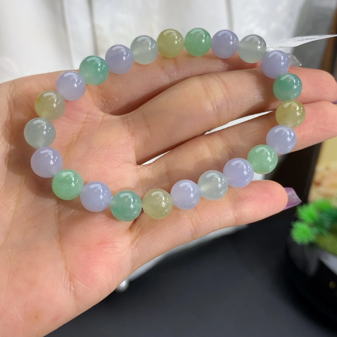 未镶嵌手串翡翠卡8冰胶多宝手串