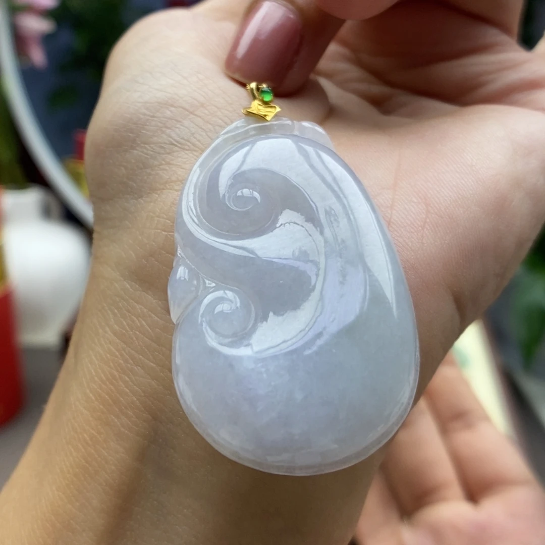 颈饰18K金镶嵌翡翠吊坠20