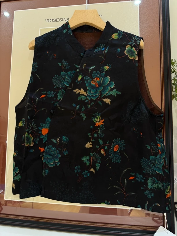 孔雀蓝斜襟新中式85199-36