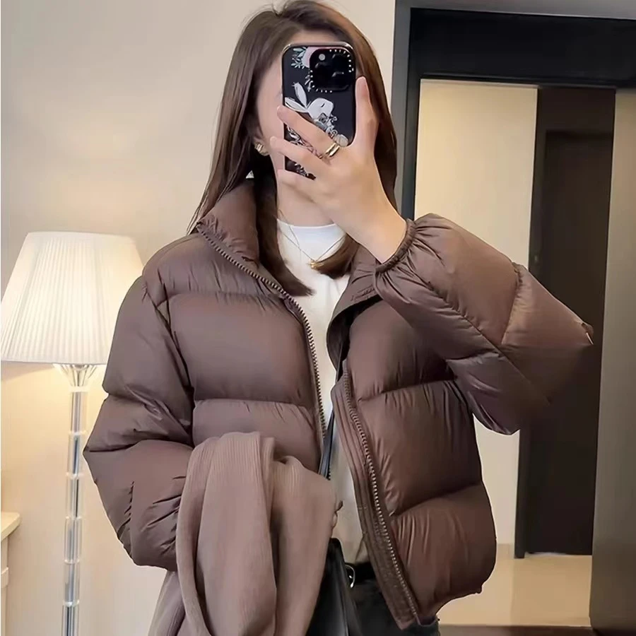 【反季清仓】肯豆款立领女款加厚短款白鸭绒羽绒服爆款外套