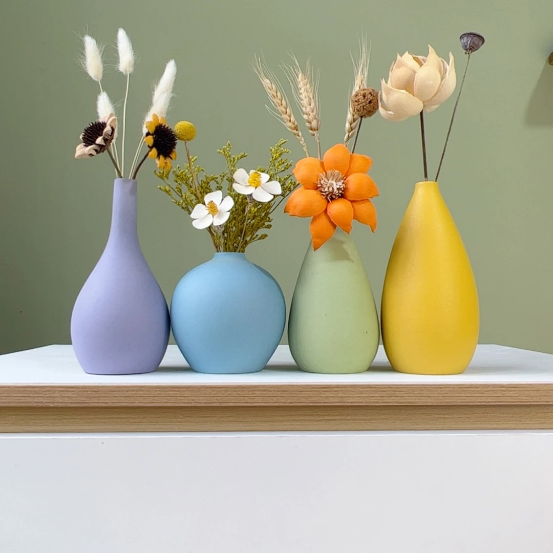 瓷片陶瓷花瓶带花20-30厘米左右