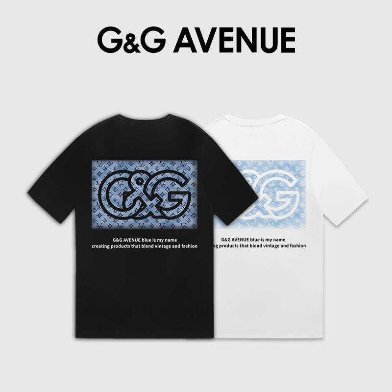 法国G&G AVENUE轻奢潮牌夏季新款印花短袖T恤男女同款-GT2511076