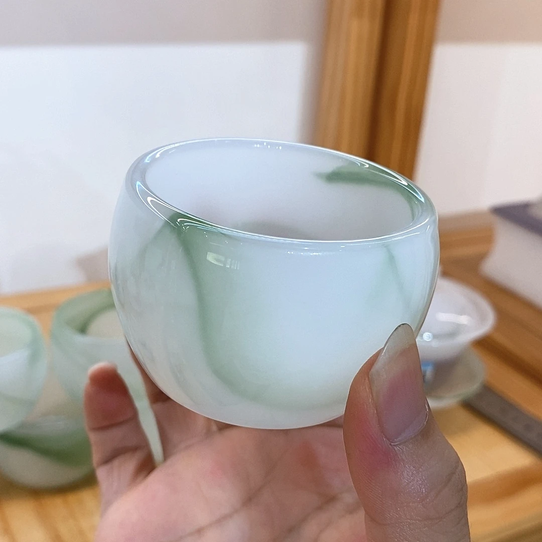 琉璃手工艺品漂绿客杯6个