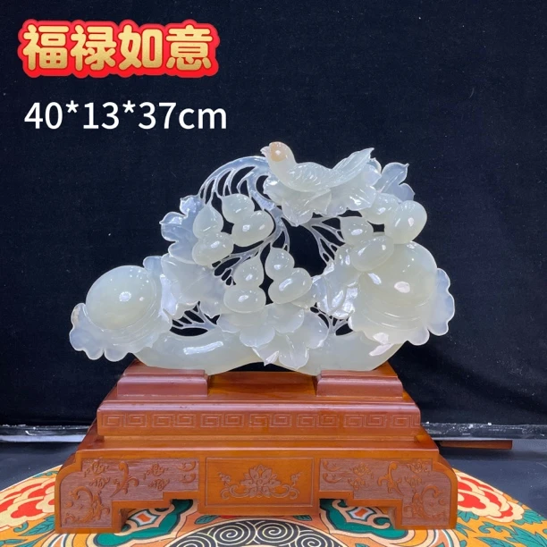 天然玉石客厅玄关电视柜乔迁开业送礼装饰品