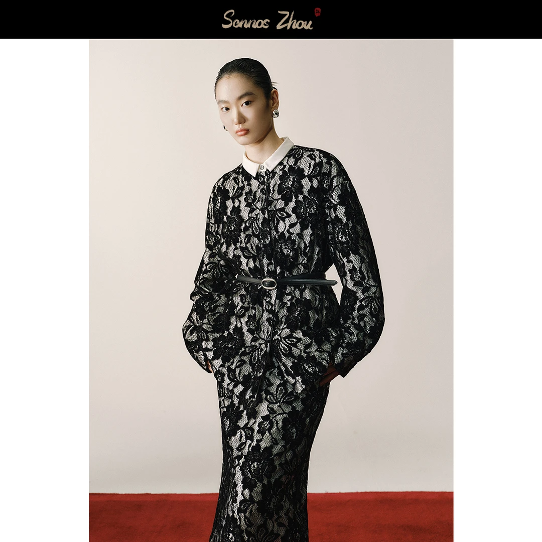 sennoszhou幽兰花影羽绒外套C413011