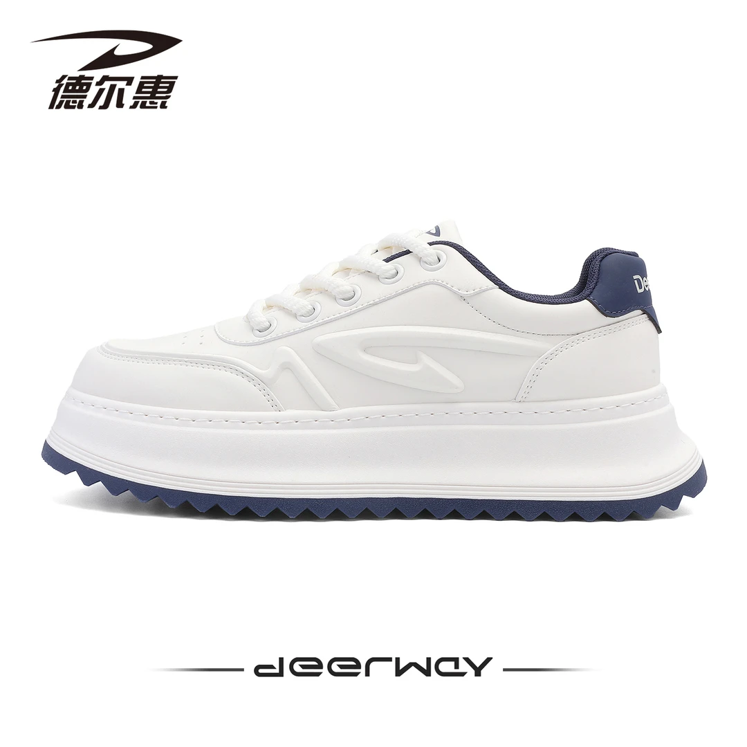 德尔惠男鞋2025年秋季新款厚底休闲板鞋百搭运动鞋学生开车小白鞋