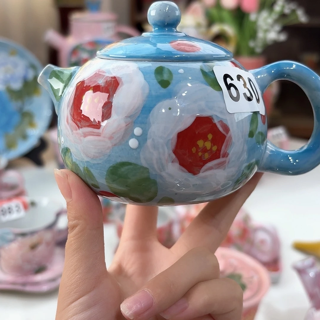 景德镇手绘高温釉下彩陶瓷茶具