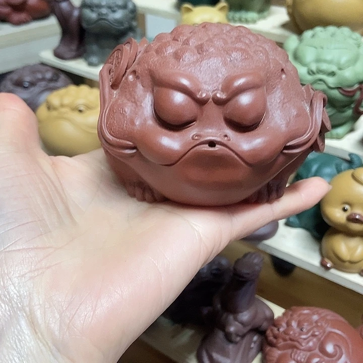 茶宠紫砂宜兴紫砂金蟾