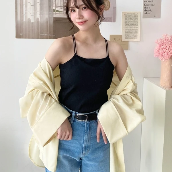 日单 交叉肩带 吊带背心 美背