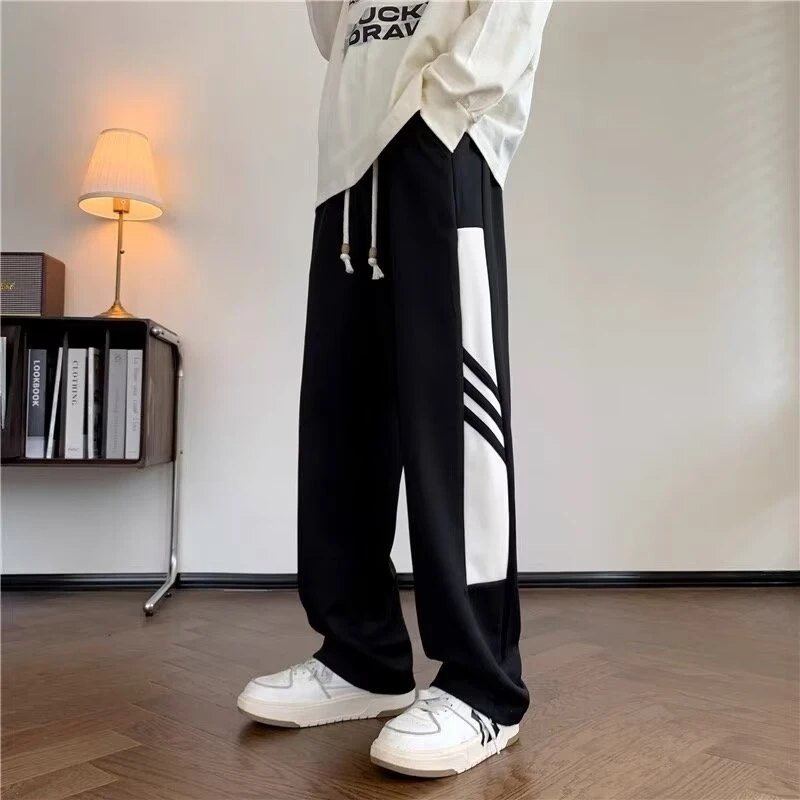 M958休闲裤子秋季松紧腰百搭休闲直筒裤2025港风新款