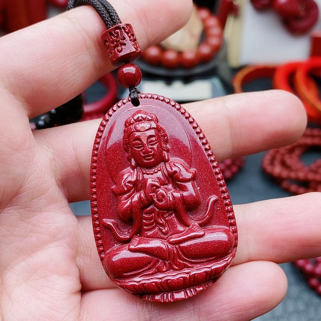 天然辰砂紫金砂马守护吊坠