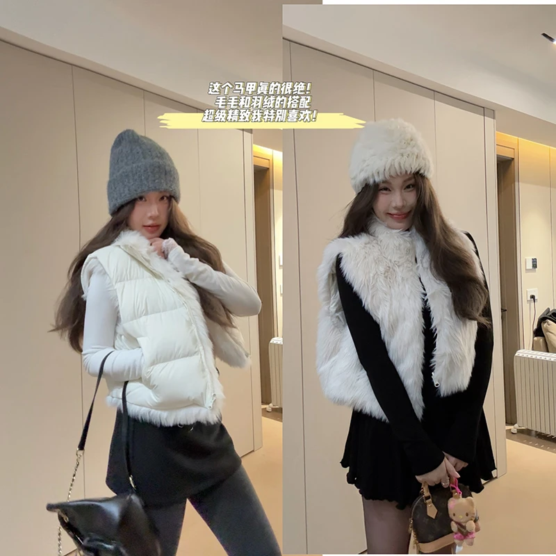 大G【收官大促 】【白特欧包】90白鸭绒显瘦两面穿羽绒马甲K424R21181