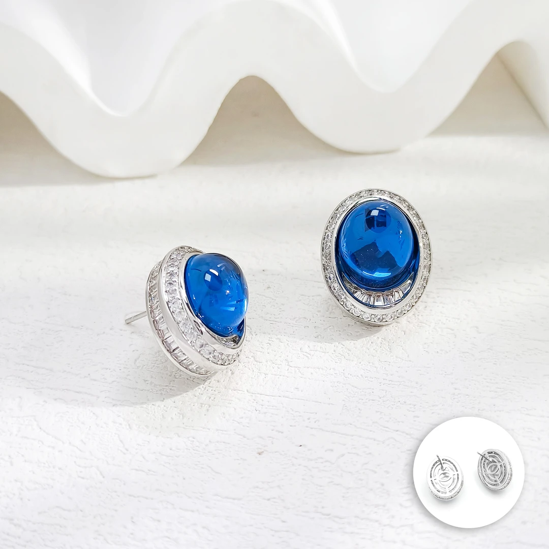 铜合金合成锆石耳饰 WHSM-007512【潮汐絮语】耳饰简约小众时尚女士