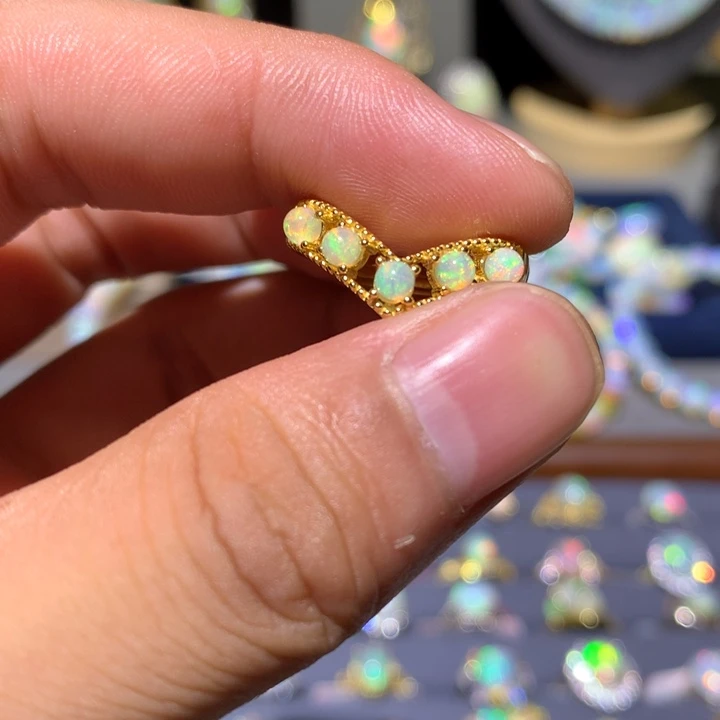 欧泊银S925镶嵌欧泊戒指