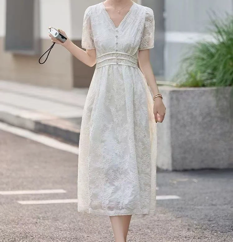 D&Q STUDIO连衣裙女夏2025新款气质高端减龄十三行爆款裙子007