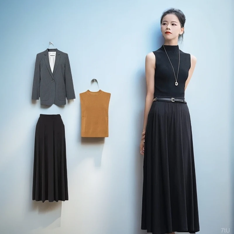 GIRDEAR/哥弟夏季新款高腰显瘦时夏季高腰中长款牛仔半身裙