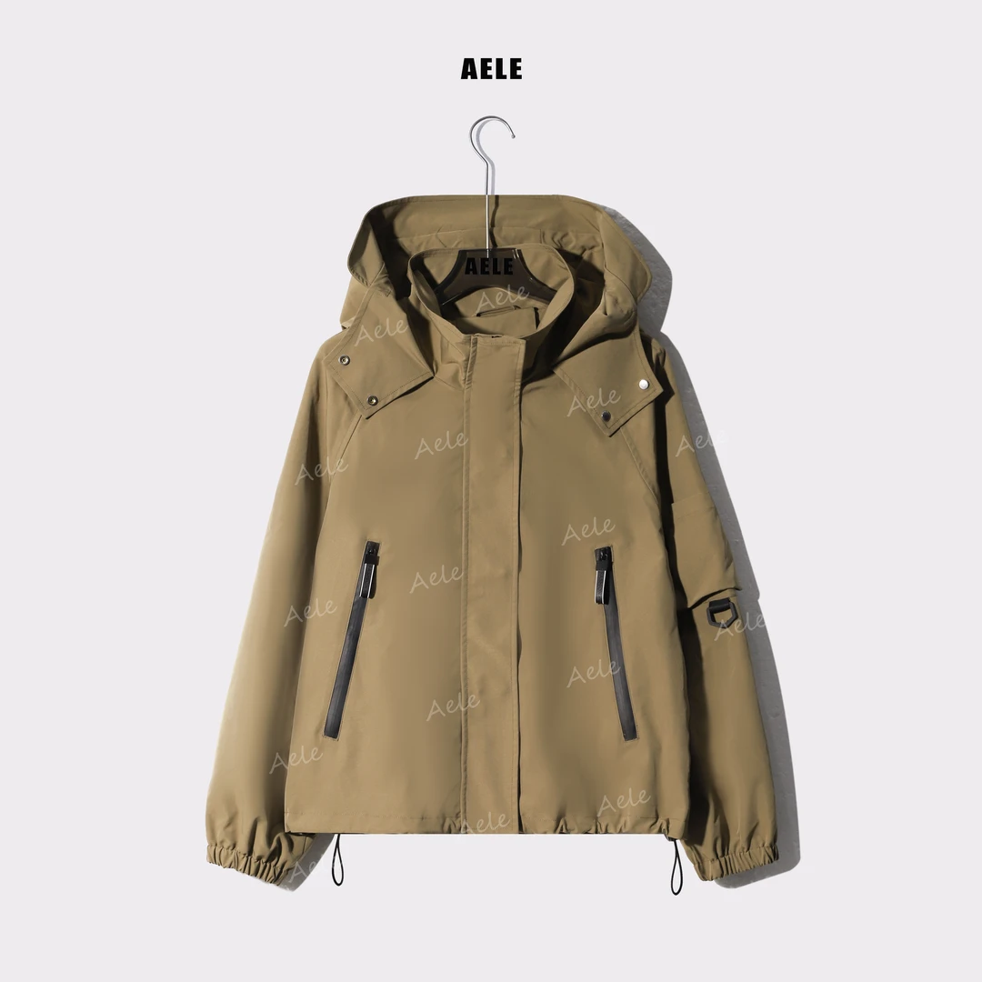 AELE【自由湃】连帽防风宽松短款冲锋衣外套运动户外 W853 2399 AD