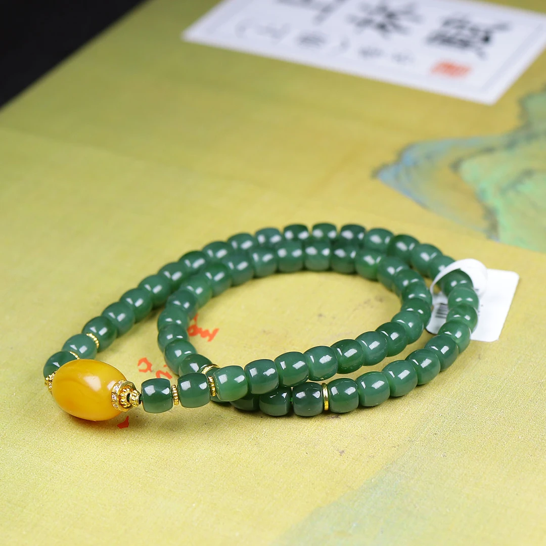 92698和田玉直切双圈手串