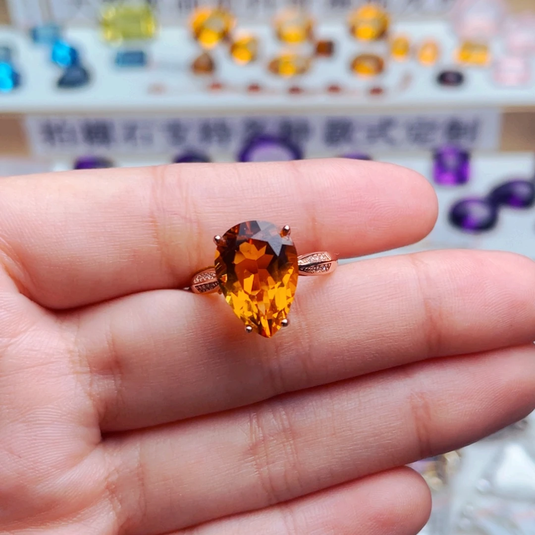 银S925镶嵌水晶珠宝半成品天然保真