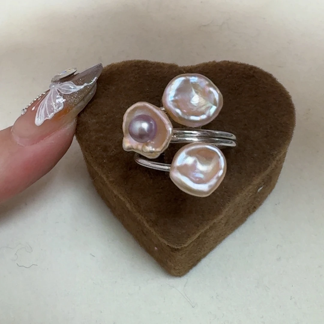 淡水珍珠戒指银S925镶嵌