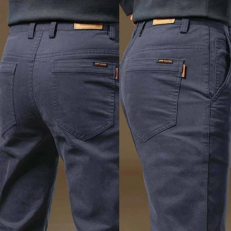 2025新款裤子男士商务休闲裤秋季新款潮流百搭纯棉弹力修身直筒裤