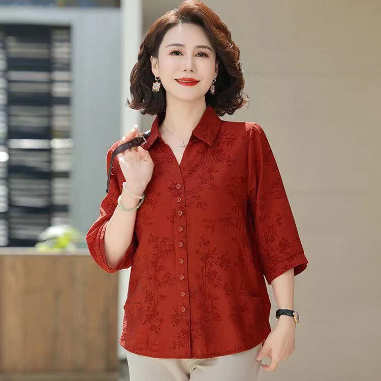 夏季新款女士短袖宽松休闲气质衬衫上衣爆款洋气显瘦时尚百搭衬衣