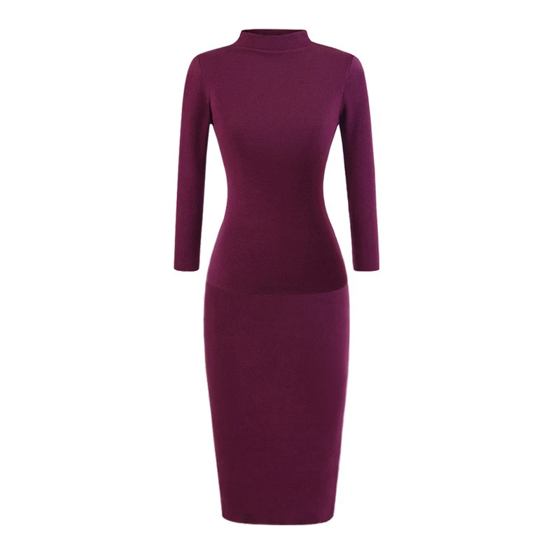 纯欲风气质七分袖半高领打底衫高腰包臀半身裙中裙两件套2025秋装