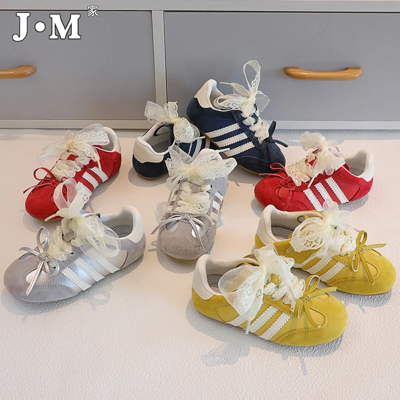 女童鞋子2025新款儿童秋季单鞋真皮小女孩德训鞋中大童防滑运动鞋