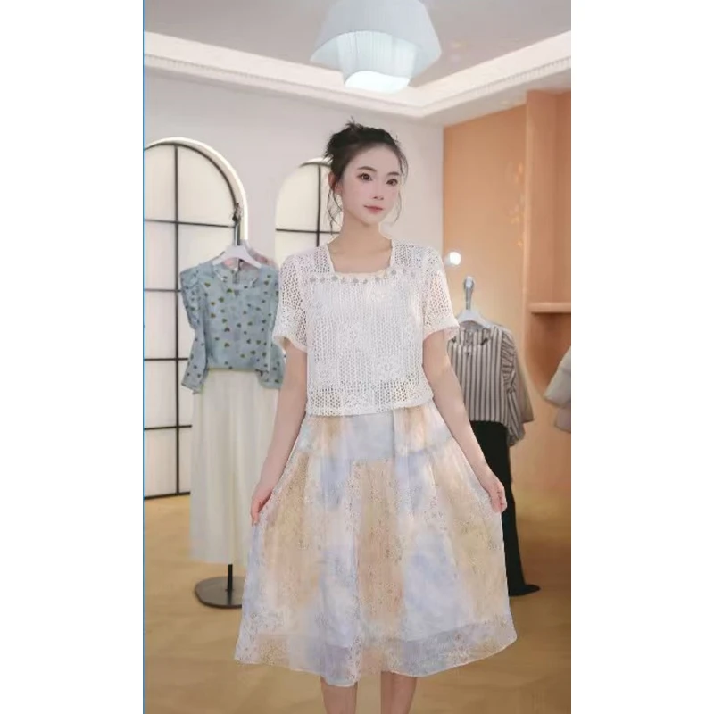 M1773 夏季25年新款高档洋气新中式收腰显瘦气质妈妈连衣裙女时尚