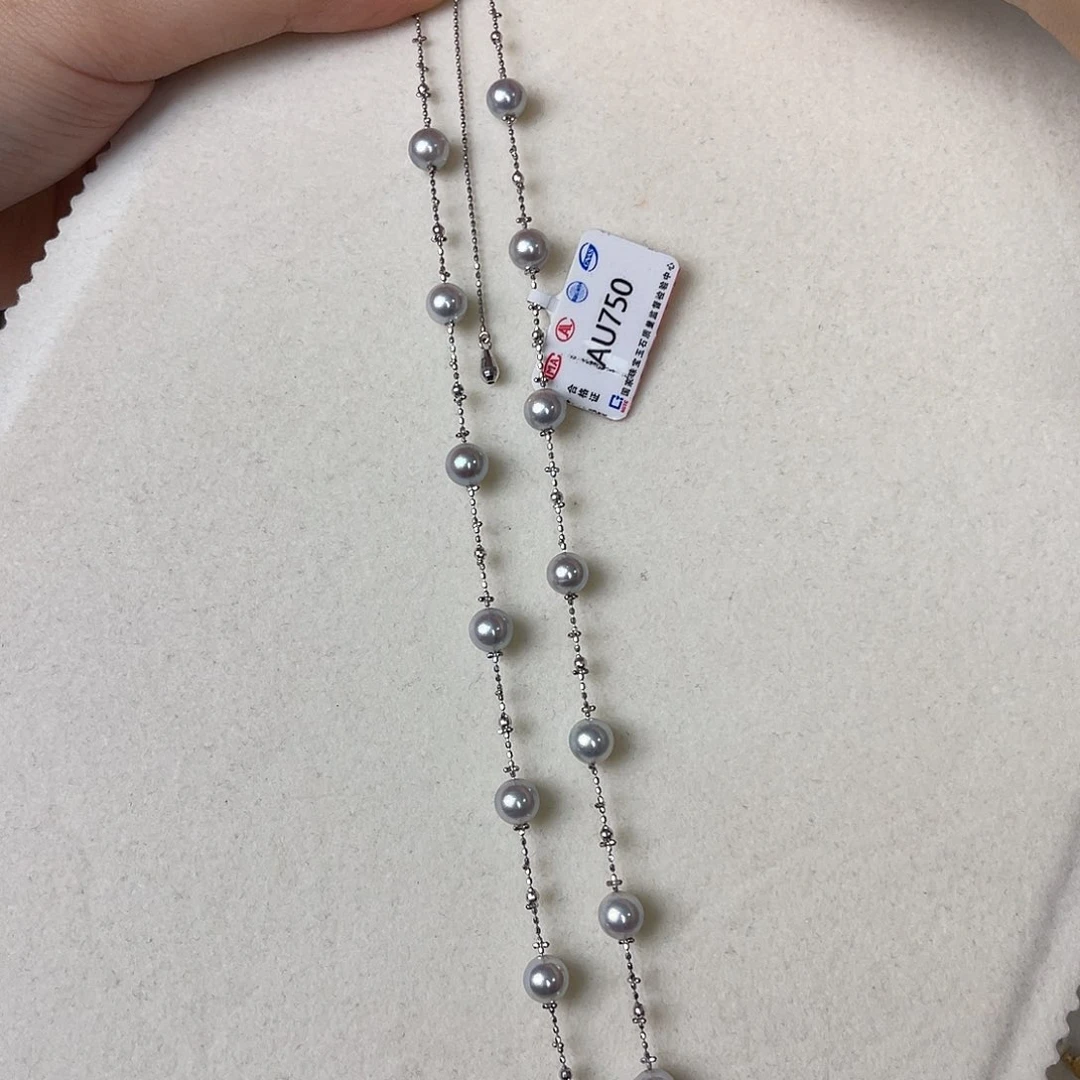 颈饰18K金镶嵌海水珍珠