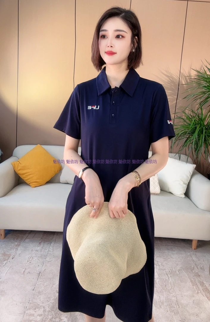 夏季新款女装休闲风简约刺绣字母连衣裙女608