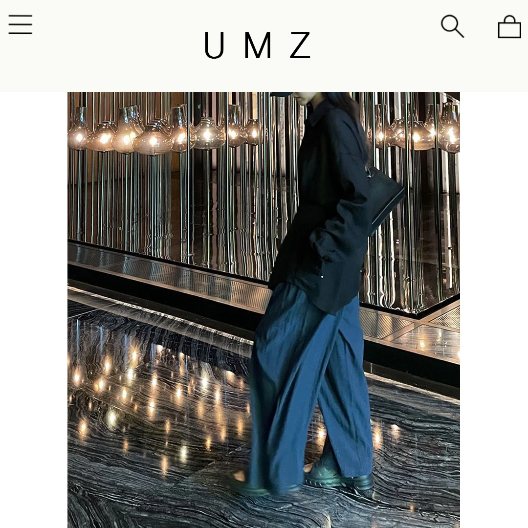 UMZ 凉感轻氧长裤小个子纯色松紧腰直筒休闲裤子U24X20118