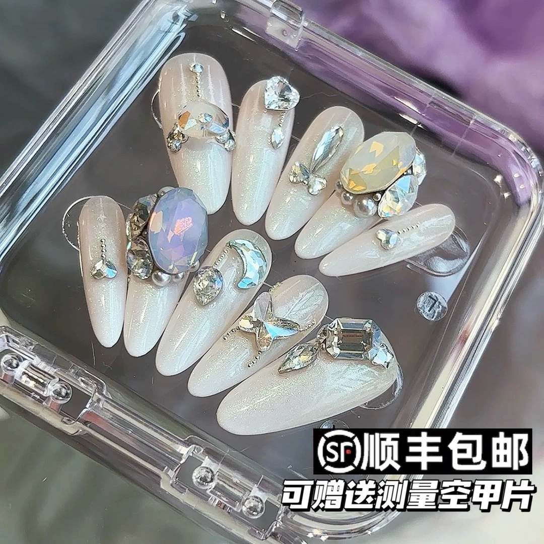 【毛利美甲事务所】月光醉  施华洛奢华拼钻手工华子穿戴甲定制