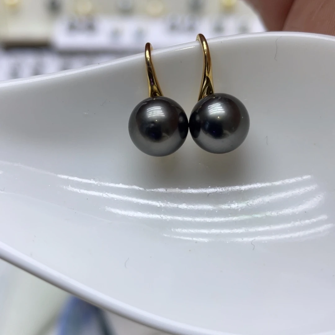 海水珍珠耳饰银S925镶嵌