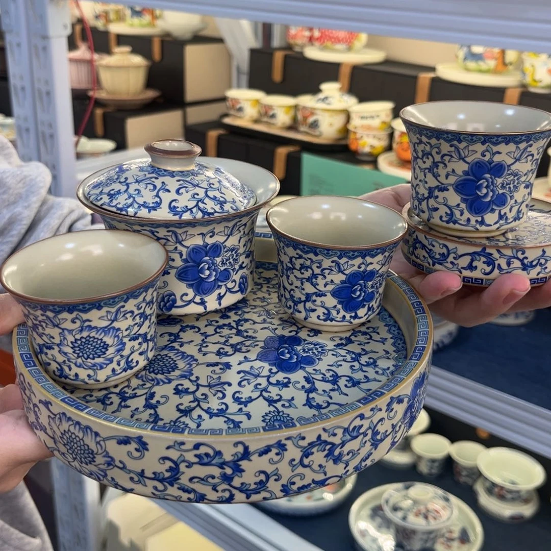 陶景德陶瓷盖碗茶具