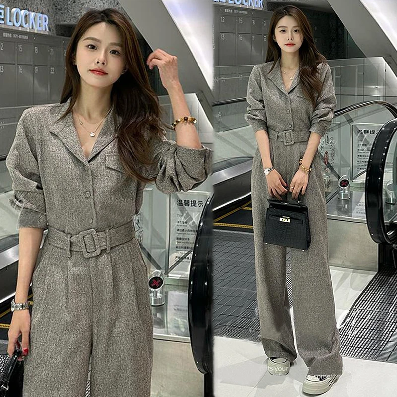 【现货运费险】秋季新款休闲时尚洋气爆款高腰显瘦减龄阔腿裤两件套