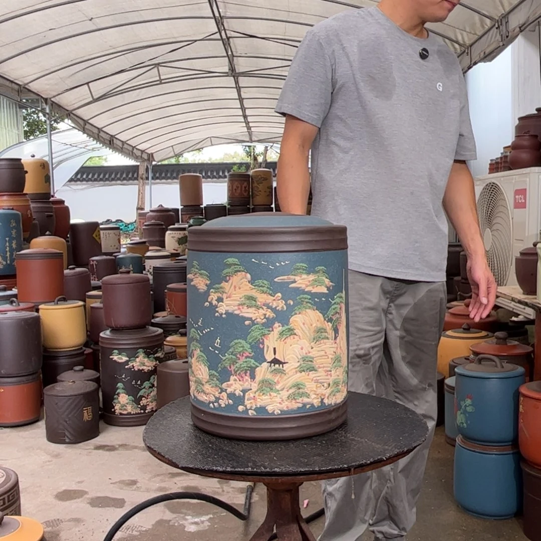 紫砂茶叶罐12 饼茶叶罐